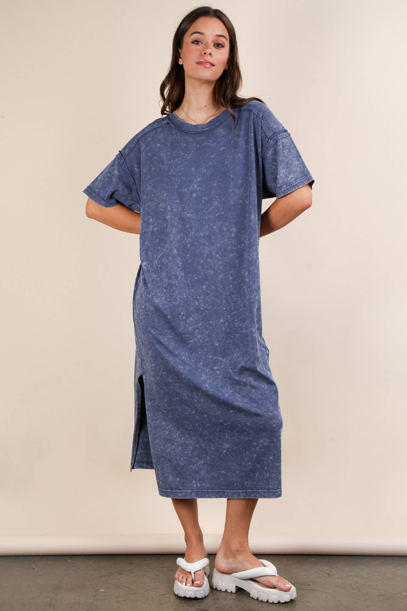 comfy midi dress Coastal Cove Linen Midi Dress in White S / White